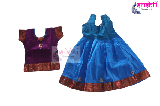 Kids Silk Skirt with Top - Pattu Pavadai (04-06 Yrs)