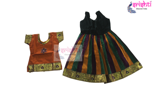 Kids Silk Skirt with Top - Pattu Pavadai (04-06 Yrs)