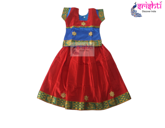 Kids Silk Skirt with Top - Pattu Pavadai (06-08 Yrs)