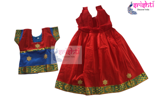 Kids Silk Skirt with Top - Pattu Pavadai (06-08 Yrs)