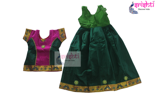 Kids Silk Skirt with Top - Pattu Pavadai (08-10 Yrs)