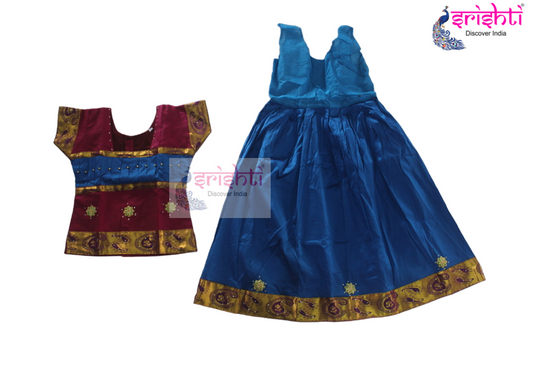 Kids Silk Skirt with Top - Pattu Pavadai (08-10 Yrs)