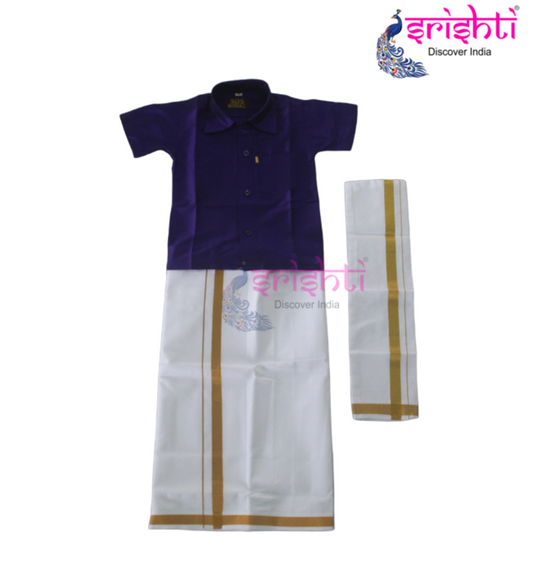 Kids Dhoti Shirt and angavastram (0-2 Yrs)