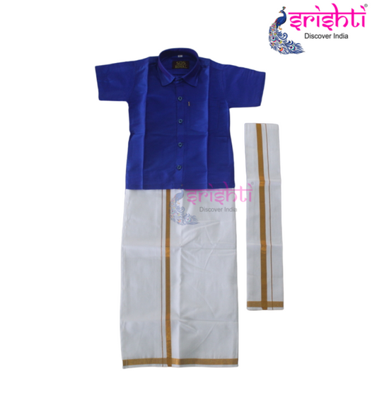 Kids Dhoti Shirt and angavastram(2-4 Yrs)