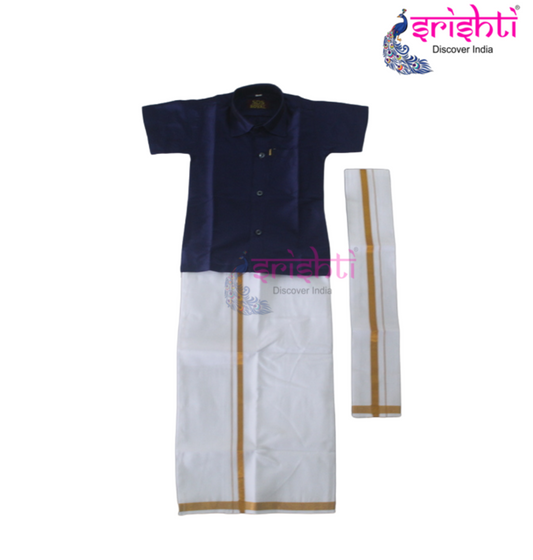 Kids Dhoti Shirt and angavastram(2-4 Yrs)