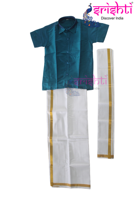 Kids Dhoti Shirt and angavastram (6-8 Yrs)