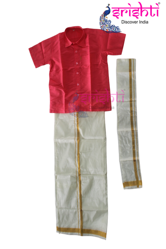 Kids Dhoti Shirt and angavastram (8-10 Yrs)