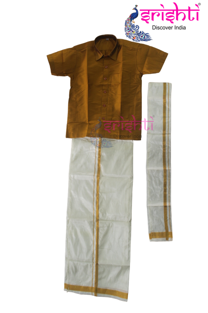 Kids Dhoti Shirt and angavastram (8-10 Yrs)