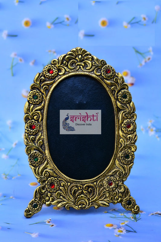 Oval Stone Design Photo Frame-10 Inches