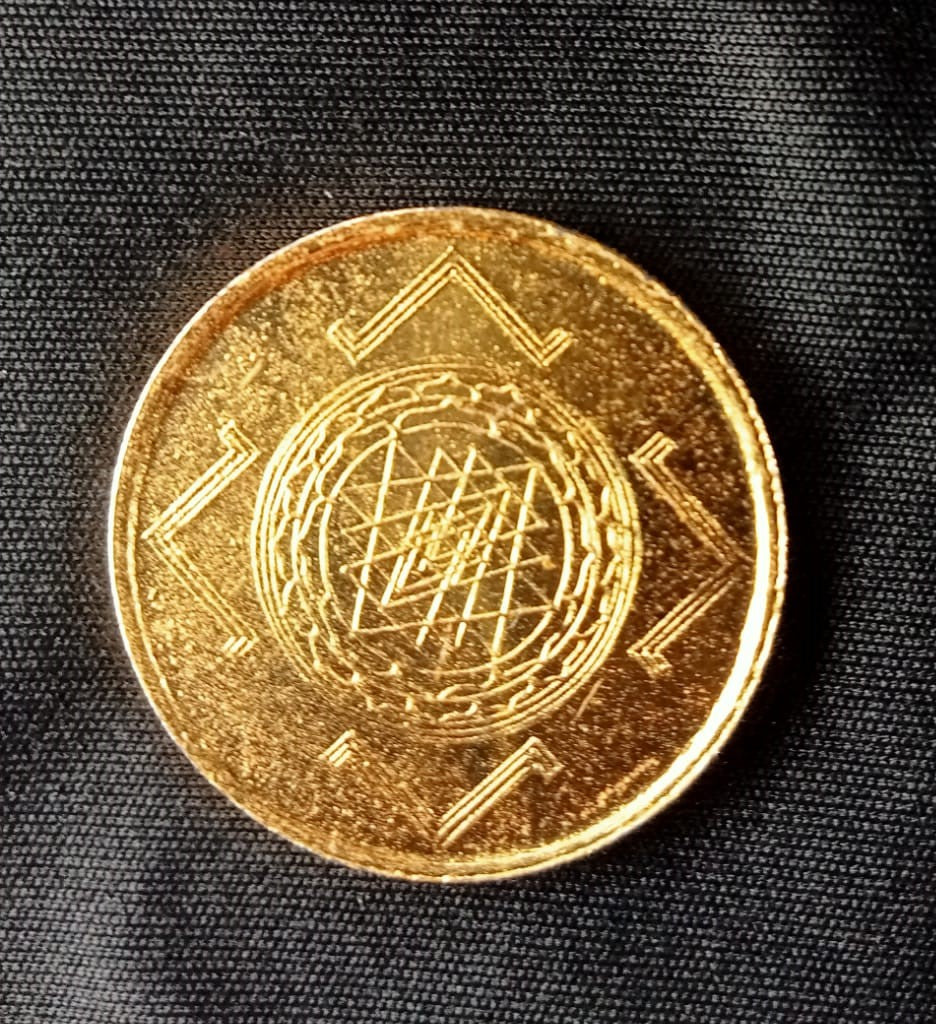 Copper Gaja lakshmi gold coated coin-6 Grams (Lakshmi Pooja)