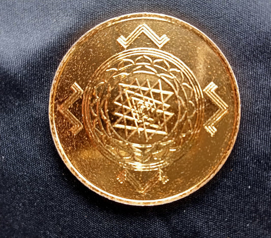 Copper Gaja lakshmi Gold coated coin-12 Grams