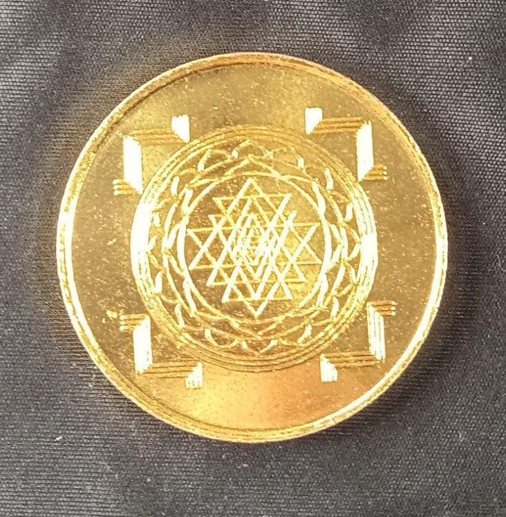 Copper Gajalakshmi gold coated coin-20 Grams