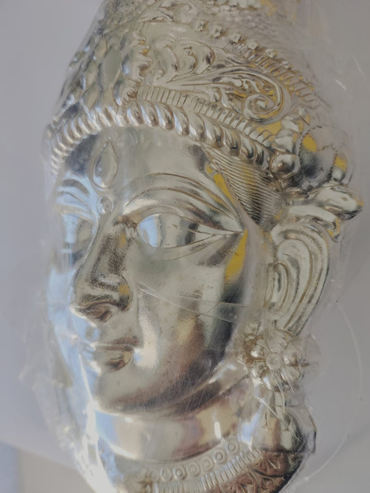 Varalakshmi Amman Face Metal Silver Plated-7 Inches-M01