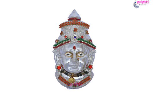 Varalakshmi Amman Face Metal Silver Plated-6 inches-M01