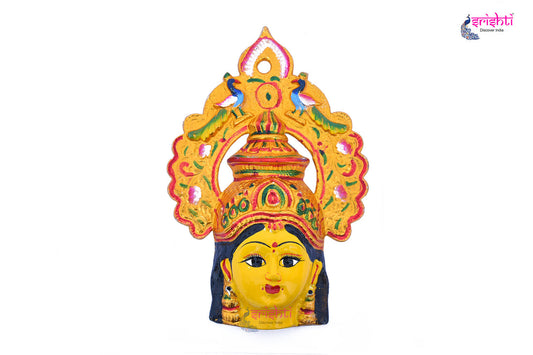 Varalakshmi Amman Yellow Face with Peacock Crown -10 Inches