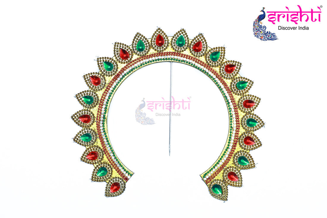 Varalakshmi Goddess Amman Decorative Leaf Crown with Stone Work-M02
