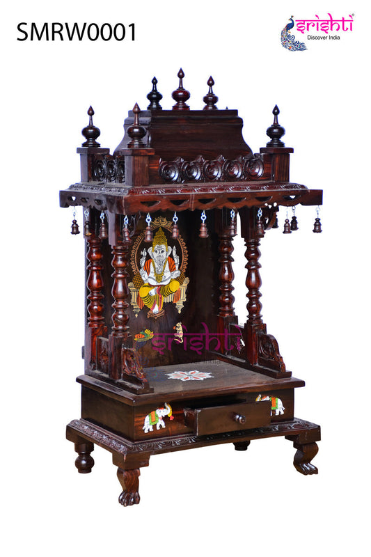 Wooden Pooja Mandir Rudra Collections-3 Ft-R01
