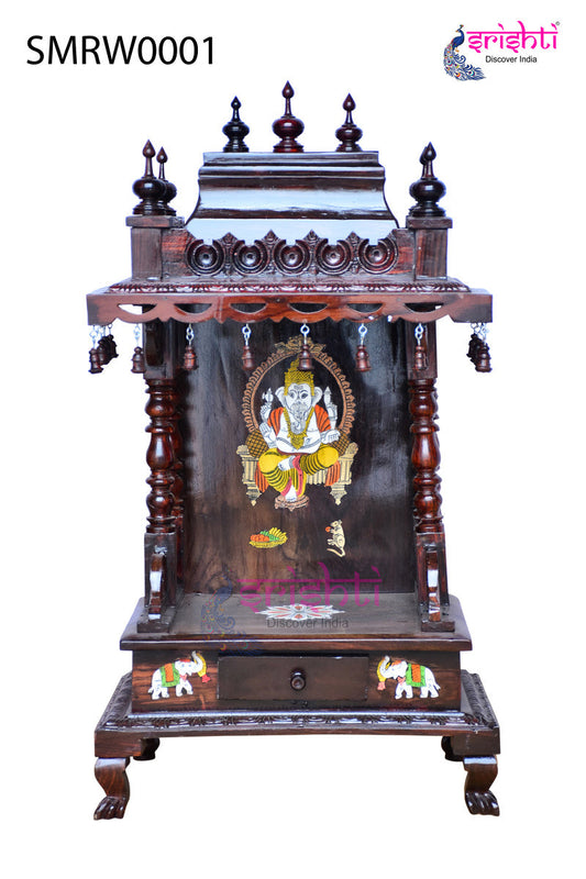 Wooden Pooja Mandir Rudra Collections-3 Ft-R01