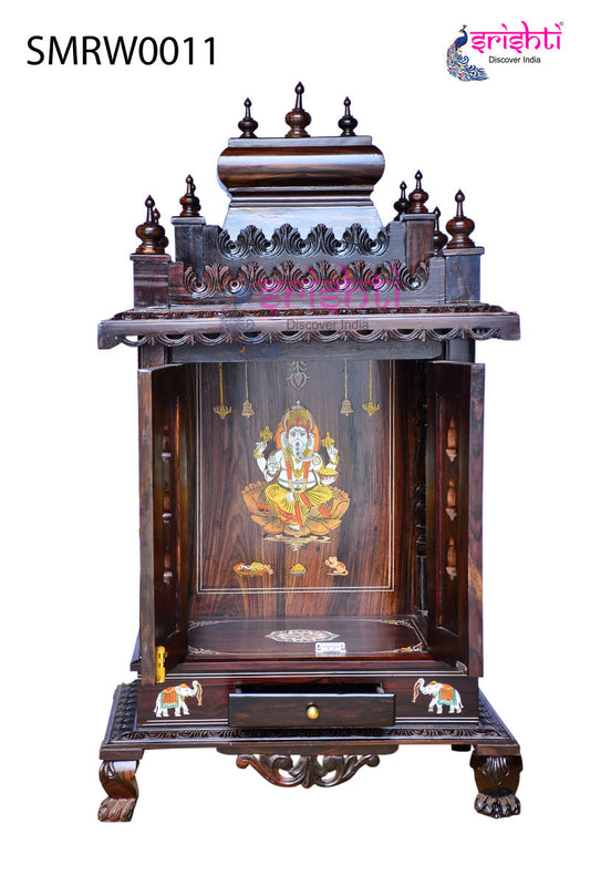 Wooden Pooja Mandir Vishwaroopa Collections-4 Ft-V09