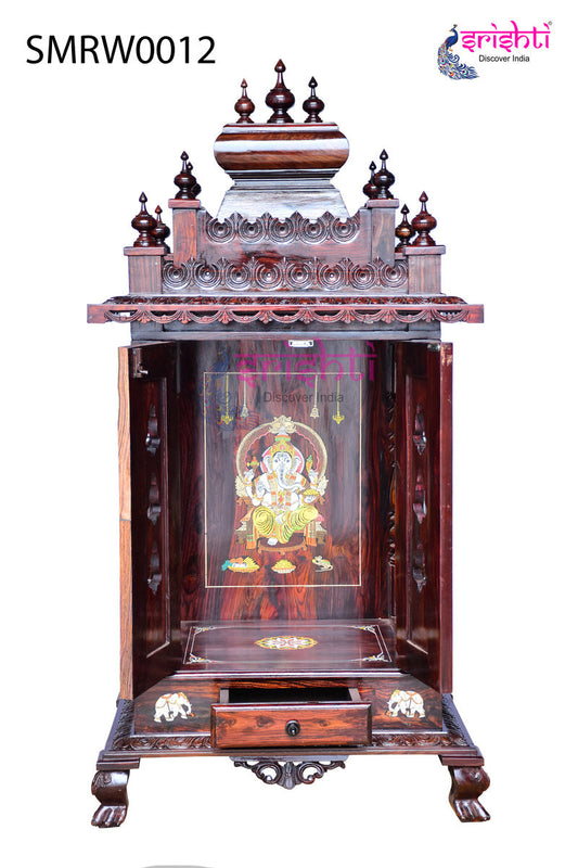 Wooden Pooja Mandir Vishwaroopa Collections-4 Ft-V10