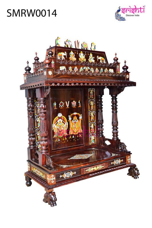 Wooden Pooja Mandir Rudra Collections-6 Ft-R02