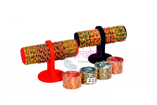 Assorted  Glass Colour  Bangles Set-1 Dozen-M01-2.4 S