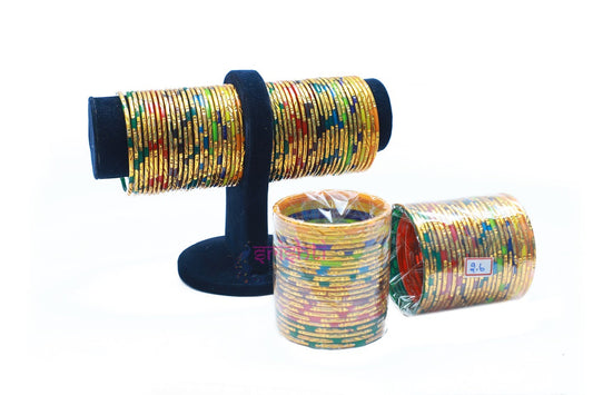 Assorted  Glass Colour  Bangles Set-2 Dozen-M01-2.4 S