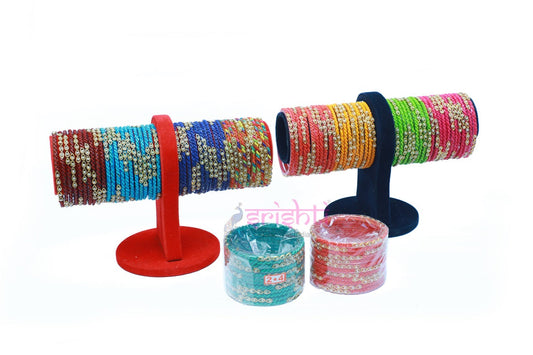 Assorted Glass Colour Bangles Set-1 Dozen-M08-2.4 S
