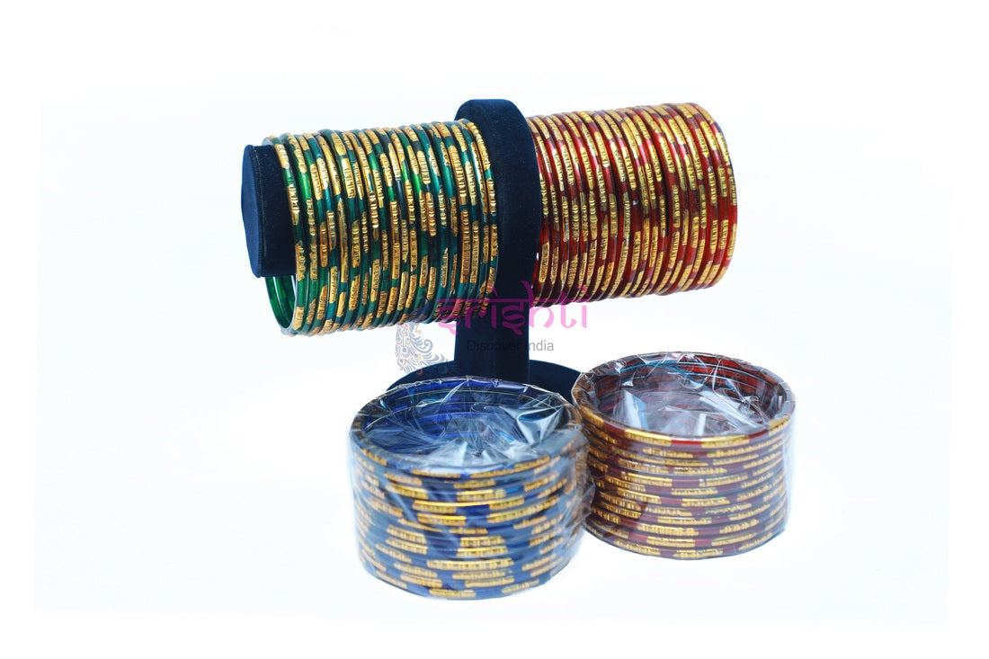 Assorted Glass Colour Bangles Set-1 Dozen-M0827-3 S