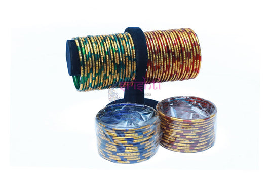 Assorted  Glass Colour  Bangles Set-1 Dozen-M0827-3 S
