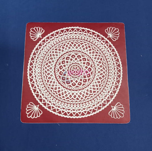 Square Rangoli Sticker-M02-9.5 Inches