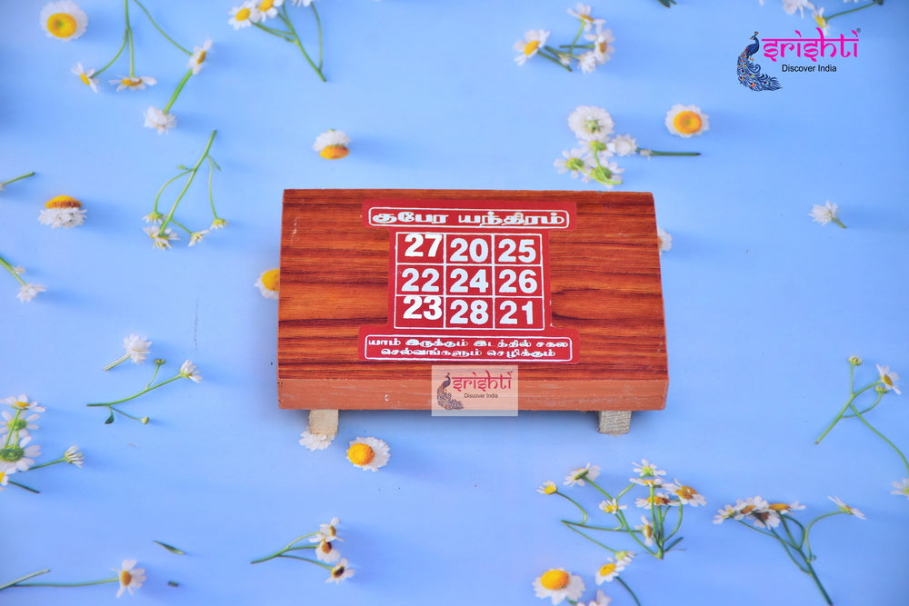 Wooden Plank Designed with Gubera Yantra-6 Inches-M03