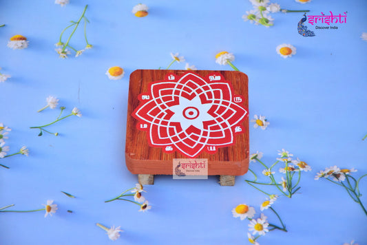 Wooden Plank Designed with Sri Iswariyam Yantra-4 Inches-M04