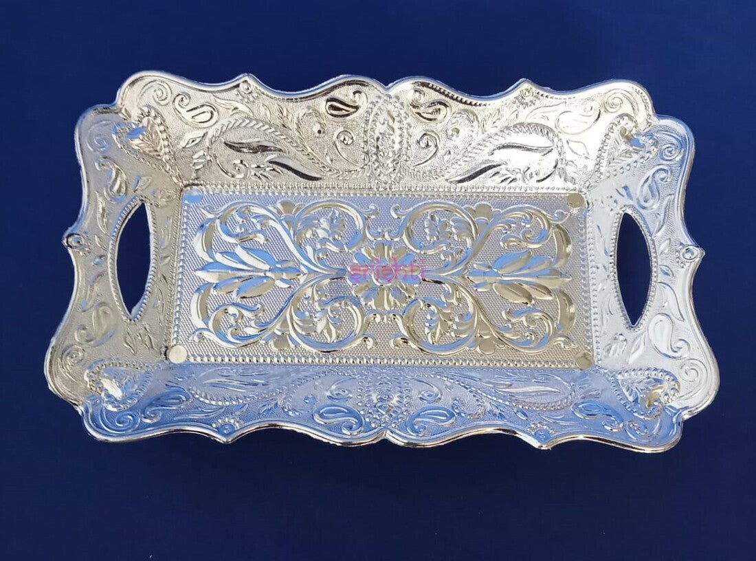 Plastic Tray Silver(Colour)10 Inches