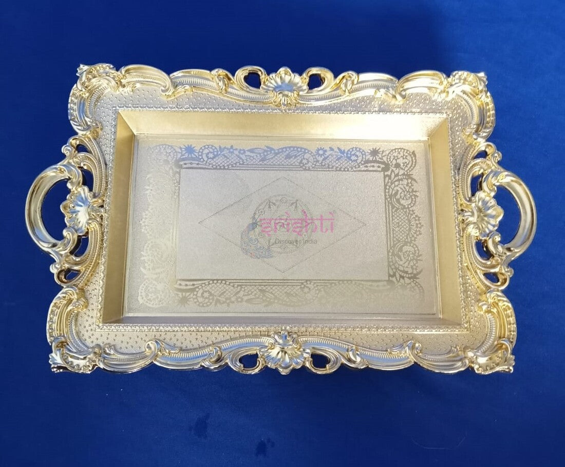 Plastic Tray Gold(Colour)12.5 Inches