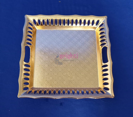 Plastic Tray Gold(Colour)9.5 Inches