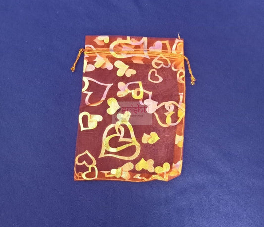 Return Gift Potli Bag (Orange) (Pack of 5)