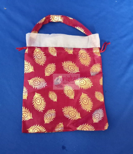 Return Gift Potli Bag (Maroon) - (pack of 5)