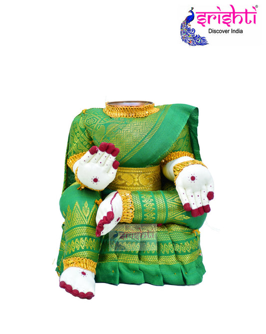 Varalakshmi Goddess Dress (Green)-7 Inches