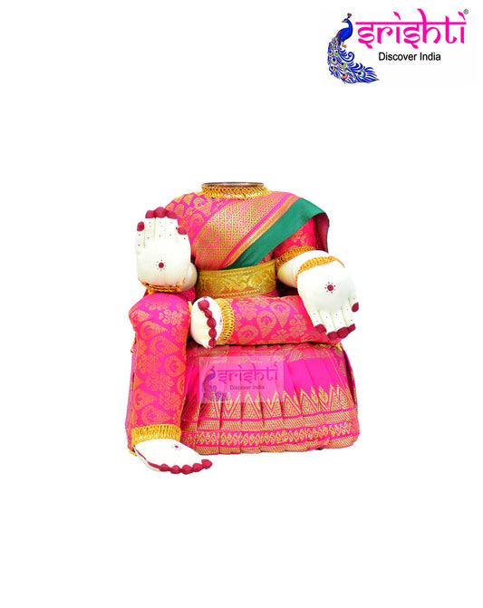 Varalakshmi Goddess Dress (Pink)-8.5 Inches