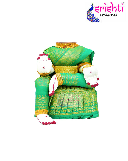 Varalakshmi Goddess Dress (Green)-10 Inches