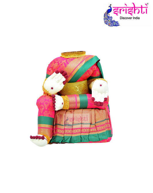 Varalakshmi Goddess Dress (Pink)-10 Inches
