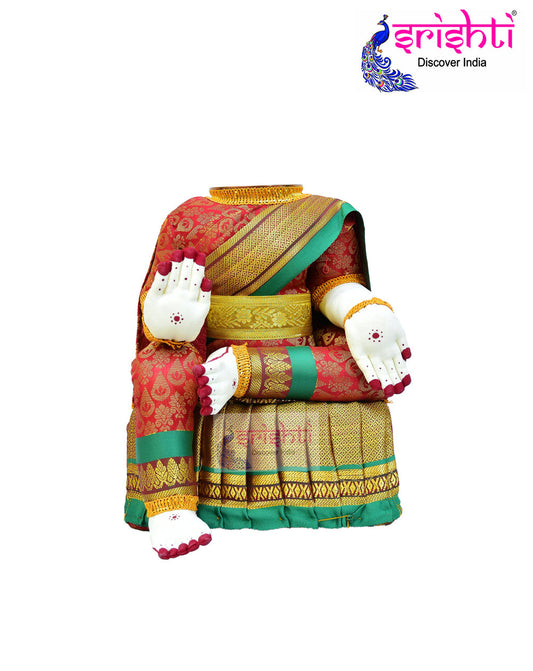 Varalakshmi Goddess Dress (Maroon)-12 Inches