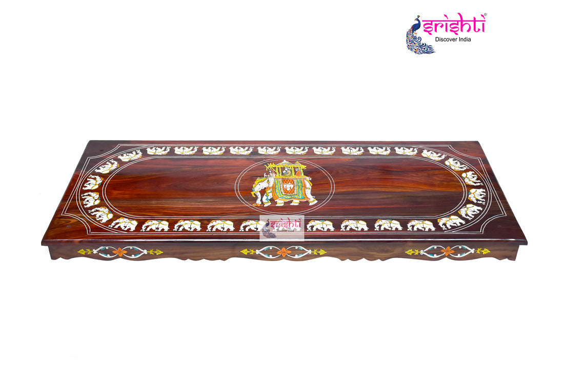 Wooden Jula Plank Elephant Design Embossed-60 X 24 Inches-M16