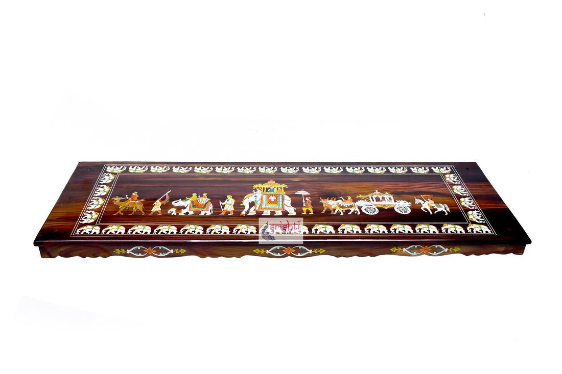 Wooden Jula Plank Elephant Design Embossed-60 X 24 Inches-M17