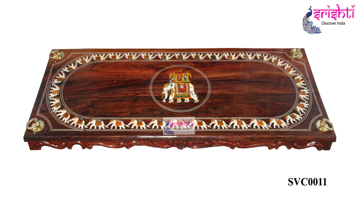 Wooden Jula Plank Elephant Design Embossed-M06