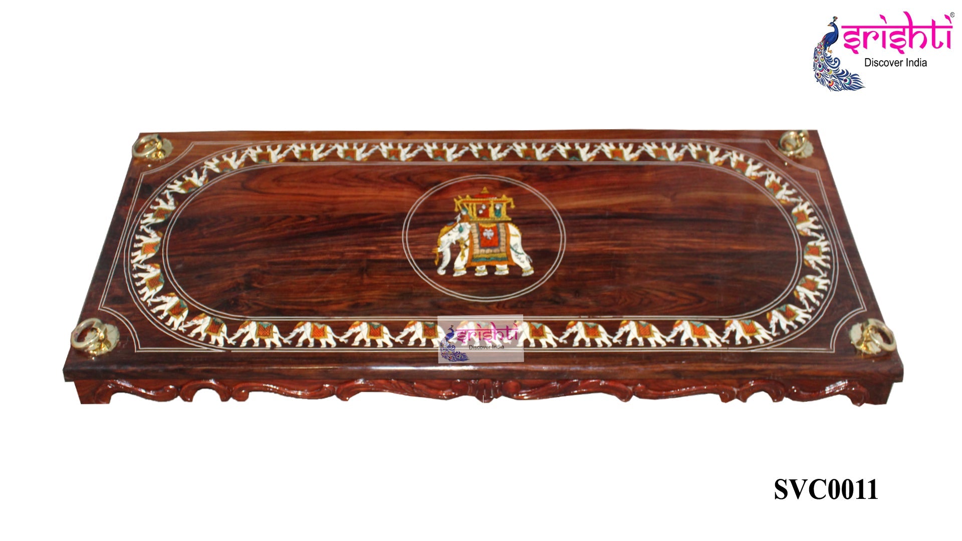 Wooden Jula Plank Elephant Design Embossed-M06