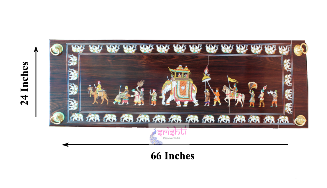 Wooden Jula Plank Elephant Design Embosed-M06