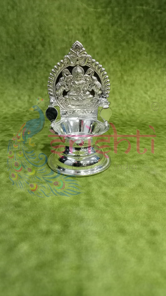 Pure Silver Kamakshi Diya Gajalakshmi Embossed-16 Grams