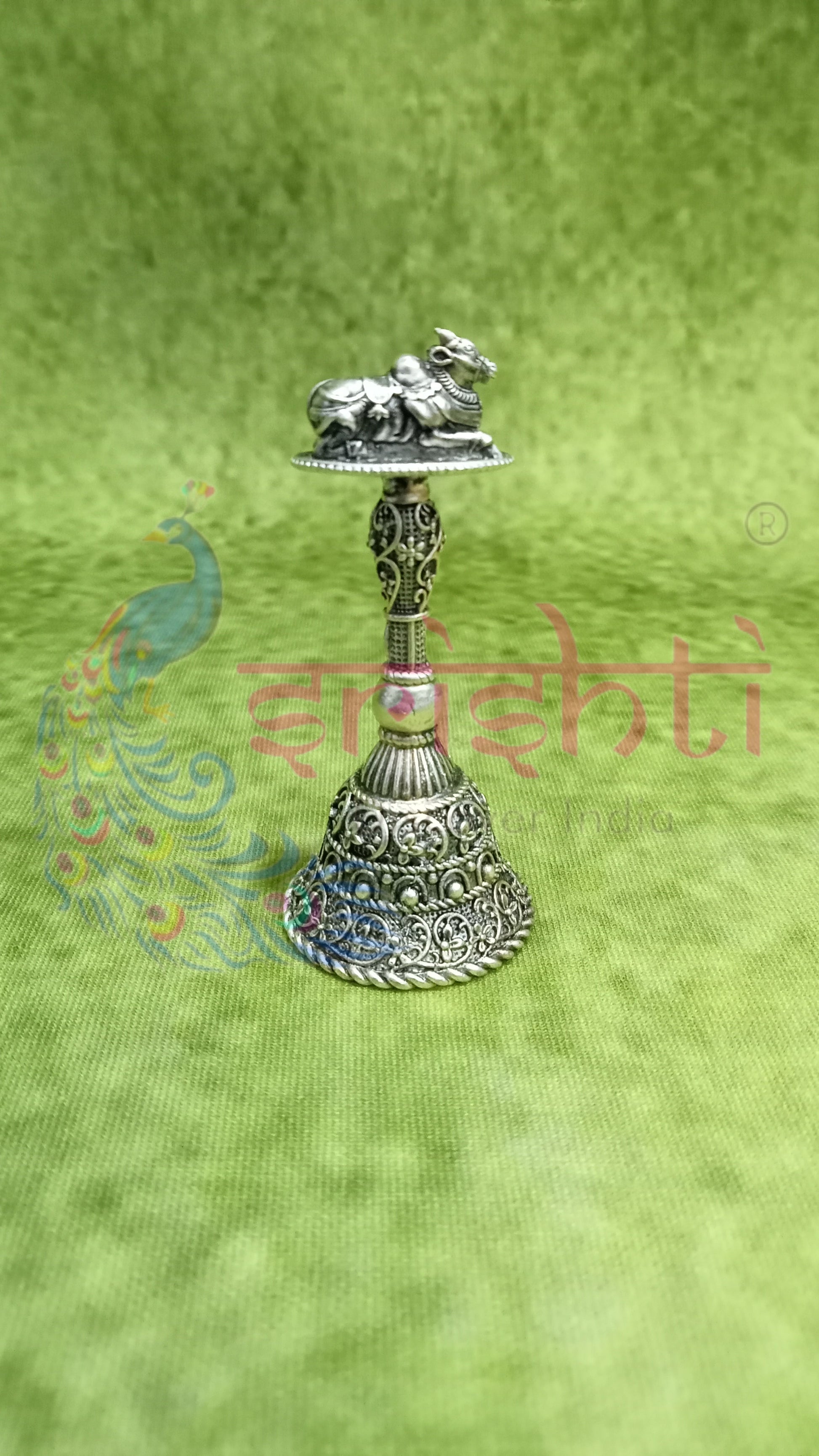 Pure Silver Antique Nandhi Bell-35 Grams